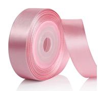 AiQInu Cinta de Raso Rosa, 25mm x 22m Cinta de Satén, Cinta de Tela para manualidades, envoltorios de regalos, globos, lazos, decoración de bodas