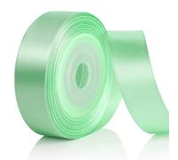 AiQInu Cinta de Raso Verde, 25mm x 22m Cinta de Satén, Cinta de Tela para manualidades, envoltorios de regalos, globos, lazos, decoración de bodas