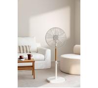 AIR STAND WOOD - Ventilador De Pie Oscilante 50W Estilo Retro Blanco Roto
