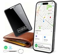 Air Tag Card Wallet Tracker Ultradelgado 2.3mm, Recargable Smart Bluetooth Localizador Compatible con Apple Buscar (Sólo iOS), Rastreador Buscador para Cartera, Maletas, Pasaporte, IP68 Impermeable