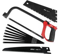 AIRAJ Sierra de Arco Metálica Tres en uno, Sierra de Podar de 250MM, Serra Para Metales de 300MM y Sierra De Mano 330MM, Cortar Madera/Metal/Tubería de PVC