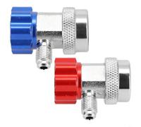 Aire acondicionado de coche R134a adaptador acopladores alta y baja presión kit de conexión rápida para sistema de CA para servicio Metal azul y rojo