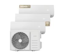 Aire Acondicionado EVVO CLIMA Multi 3x1 WiFi Sistema inverter, Bomba de Calor, Deshumidificador, Control Remoto, Color Blanco, 9000 + 9000 + 12000 BTU