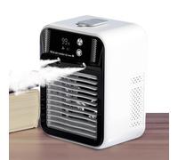 Aire acondicionado pequeño recargable de 2 velocidades | Ventilador de refrigeración para escritorio, camping, trabajo, oficina, dormitorio, viajes, senderismo, mochileros