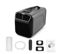 Aire Acondicionado Portatil 12V 24V para Caravana y Camping, 5200 BTU, 4 Modos Frío/Ventilador/Deshumidificación/Sueño, Temporizador 24h, Mando, para Casa, Coche, Camper y Viajes Cortos Grey-220V