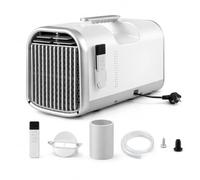 Aire acondicionado portátil 4100-5100 BTU 240W/400W ahorro energético, enfriamiento rápido 8-10m², diseño compacto fácil de mover, ideal para casa, camping y espacios pequeños White-V1pro220V