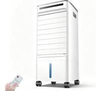 Aire Acondicionado Portátil Climatizador Evaporativo con Control Remoto Enfriador de Aire Evaporativo 3 Velocidades Modos de Enfriamiento Depósito de Agua Bajo Consumo para Hogar 26*24*56CM