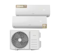 Aire Acondicionado Split EVVO CLIMA Multi 2x1 WiFi Sistema inverter, Bomba de Calor, Deshumidificador, Control Remoto, Color Blanco, 9000 + 12000 BTU