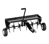 Wiltec, aireador de 90 cm para cortacéspedes de asiento, aireador de césped con una profundidad de trabajo de 7,6 cm, aireador de césped de acero con acoplamiento para tractores de césped