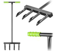 Aireador manual tubular de 36 cm con horquilla y puntas para airear el césped con arena