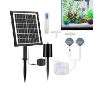 Aireador Solar del estanque, Oxigenador Solar, Oxigenador de Acuario con Pipa y Piedra de Burbujas, Acuario al aire libre, Jardín, Hidroponía, Fuente, de ventilación de bajo consumo