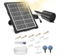 Aireador solar para estanque, 1 juego de bomba de oxígeno con temporizador, aireación silenciosa de agua IP68, diseño ecológico alimentado por luz solar, para piscinas de jardín de acuicultura