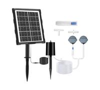 Aireador solar para estanque - Bomba de oxígeno solar | 3 modos de trabajo, oxigenador impermeable y silencioso con tubo y piedra porosa para piscina, jardín exterior