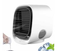 Aireaire Portátil Aire Acondicionado, Ventilador De Escritorio Usb, Mini Enfriador De Aire Humidificador Con 3 Velocidades, Con Tanque Y Luz Nocturna Led, Para Hogar, Oficina Y Viaje white