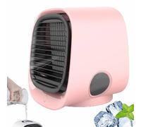 Aireaire Portátil Aire Acondicionado, Ventilador De Escritorio Usb, Mini Enfriador De Aire Humidificador Con 3 Velocidades, Con Tanque Y Luz Nocturna Led, Para Hogar, Oficina Y Viaje pink