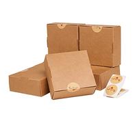 Airssory 30 unids/set 3.35 x 3.35 pulgadas (8.5 x 8.5 cm) caja de papel Kraft plegable cuadrada para Navidad, cumpleaños, boda, fiesta de cumpleaños, manualidades, embalaje