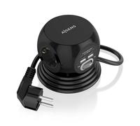 Aisens Regleta sobremesa multifunción – 3 tomas, 2x USB-C, 2x USB-A, 1.4 m, Negro