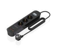 Aisens Regleta con interruptor ASPS-2A2C11-BK 3 tomas + PD3.0 20W 2xUSB-C 2xUSB-A 1.4 m Negro