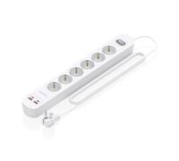 Aisens Regleta con interruptor ASPS-2A2C16-W - 6 tomas, 2xUSB-C, 2xUSB-A, PD 20W, 1.4 m, Blanco