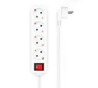 Aisens base multiple 4 tomas con interruptor con cable 3×1.5mm2, blan