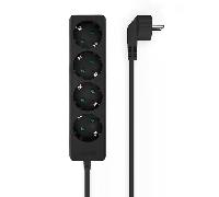 Aisens - Base Multiple 4 Tomas Sin Interruptor Con Cable 3X1.5Mm2, Neg