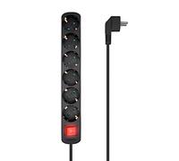 Aisens Base múltiple A154-0536 6 tomas con interruptor, cable 3×1,5 mm² 1,4 m Negro