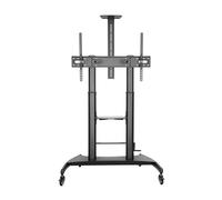 Aisens soporte de suelo eco con ruedas y manivela, bandeja para dvd y