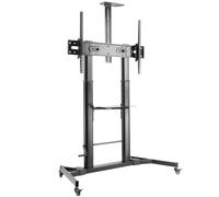 Aisens soporte de suelo eco con ruedas y manivela, bandeja para dvd y