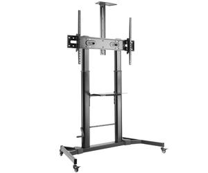 Aisens soporte de suelo eco con ruedas y manivela, bandeja para dvd y