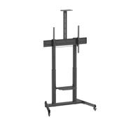 Aisens soporte de suelo eco con ruedas y manivela - bandeja para dvd y soporte de camara para monitor/tv - hasta 120kg - de 60 a 100 pulgadas - color negro