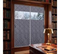 Aislante Termico Autoadhesivo para Ventanas, Cortina Opaca Termica Aislante | Kit de aislamiento de ventana Sin Taladro, Cubierta Térmica para Dormitorio, Pisos antiguos(Gray-Zipper,W85*H90cm)