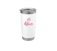 Aitana the Queen/Corona rosa y nombre para mujer llamada Aitana Vaso térmico de acero inoxidable de doble pared