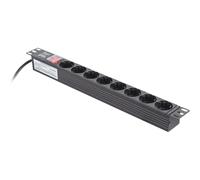 Aiten Data Regleta 8 Tomas Schuko para Armario Rack 19" 1U con Interruptor On/Off y Tapa de Seguridad