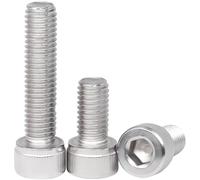 AIVEKE 50 Piezas Tornillos de Cilíndricos con Hexágono Interior M4 x 16mm - Tornillos de Máquina Cabeza Hexagonal de Acero Inoxidable A2 V2A Roscas Completas, Plata