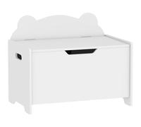 AIYAPLAY Baúl portajuguetes de madera con forma de oso y Capacidad 20 kg 60x38x48 cm, Blanco Aosom España