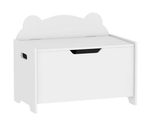 AIYAPLAY Baúl portajuguetes de madera con forma de oso y Capacidad 20 kg 60x38x48 cm, Blanco Aosom España