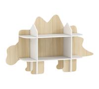 AIYAPLAY Biblioteca infantil mueble de almacenamiento para juguetes y libros 6 compartimentos 120x28x72,2cm madera natural Aosom España