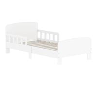 AIYAPLAY Cama Infantil 70x140 cm con Barrera Anticaídas y Somier, Blanco
