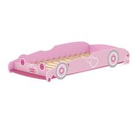 AIYAPLAY Cama Infantil 70x140 cm con Barrera Anticaídas y Somier Cabecero en Forma de Coche Rosa