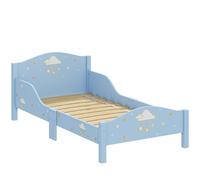 AIYAPLAY Cama Montessori para Niños 3-6 Años 146x76,5 cm con Barandillas Anticaídas Forma de Nube para Dormitorio Azul Aosom España