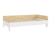 AIYAPLAY Cama infantil de madera 140x70 cm Carga 80 kg Blanco y natural