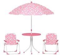 AIYAPLAY - Conjunto de mesa y sillas de jardín con sombrilla - Diseño Unicornios Rosa