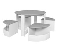 AIYAPLAY Conjunto de Mesa y Sillas para Niños 5 Piezas con Almacenamiento para Arte Actividades Creativas 78x78x49 cm Gris Aosom España