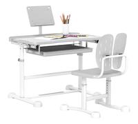 AIYAPLAY escritorio infantil con silla, conjunto de escritorio y silla para niños con altura ajustable, bandeja inclinable 45 ° cajón