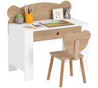 AIYAPLAY Escritorio Infantil con Silla Osito para Niños con Cajón Natural