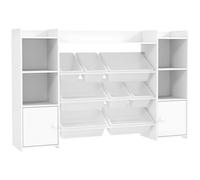 AIYAPLAY Estantería de almacenamiento para niños, estantería de juguetes y libros, para una limpieza ordenada, 8 cajas extraíbles, Blanco Aosom España