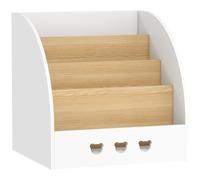 AIYAPLAY Estantería Infantil para Juguetes 4 Niveles para la Habitación Infantil Sala de Juegos 60x53x60 cm Blanco y Natural