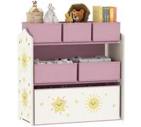 AIYAPLAY Estantería Infantil para Juguetes, con 6 Cajas Extraíbles de Tela no Tejida, Organizador de Juguetes de 3 Niveles, para Habitación Infantil, Sala de Juegos, Guardería, 63x30x66 cm, Rosa