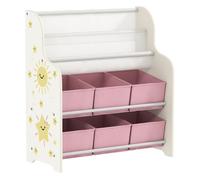 Aiyaplay - Estantería Infantil 6 Cajas Extraibles y 2 Estantes - Rosa