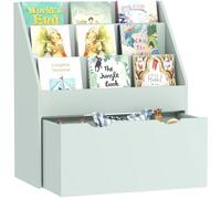 AIYAPLAY Estantería Librería Infantil Organizador 3 Niveles Verde | Cajón, Dormitorio, Guardería, Sala de juegos, Aula